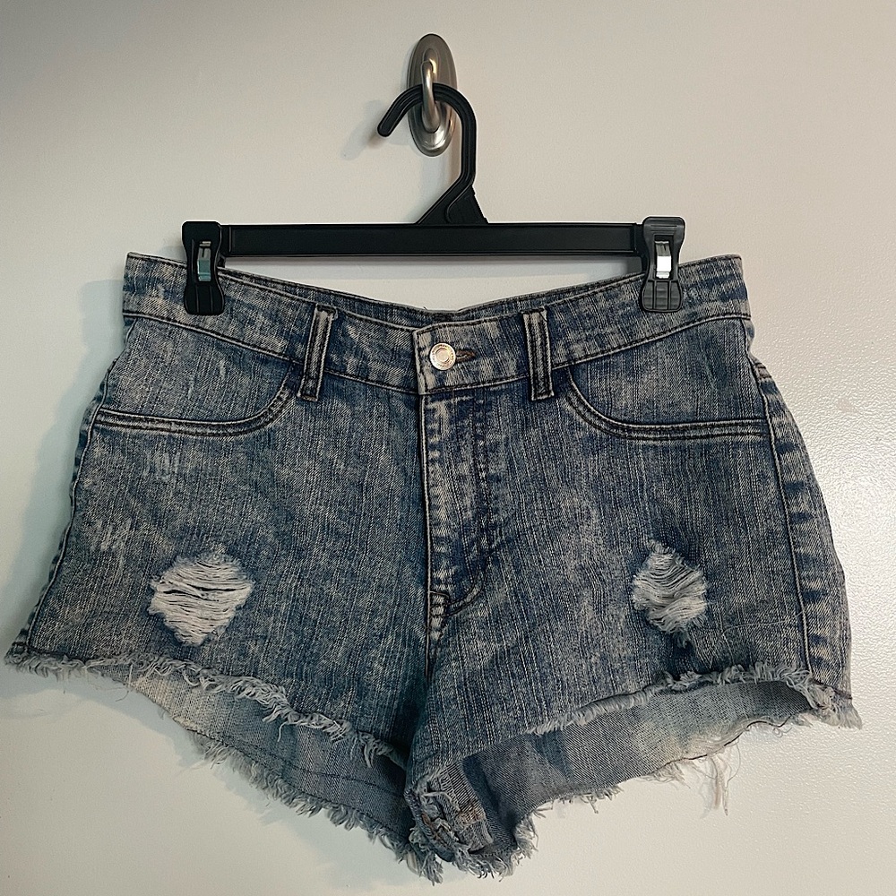 Stone Washed Jean Shorts
